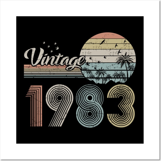 Vintage 1983 Design 37 Years Old 37th birthday for Men Women Wall Art by semprebummer7